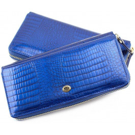 ST Leather Лаковый кошелек большого размера под много карточек  (16325) (S7001A Blue)