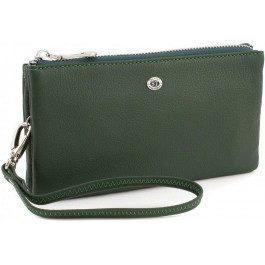 ST Leather Женский темно-зеленый кошелек-клатч большого размера из натуральной кожи  (15333) (ST008 green)