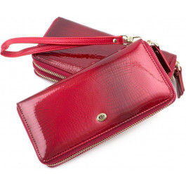   ST Leather Красный женский кошелек в лаке на молнии  (16322) (S4001A Red)