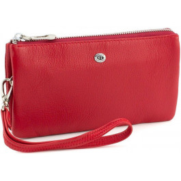 ST Leather Красный женский кошелек-клатч из натуральной кожи на молнии  (15329) (ST008 red)