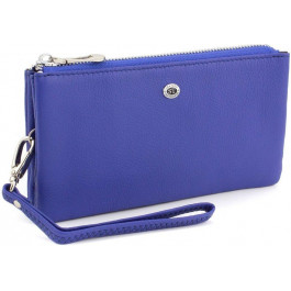 ST Leather Яркий синий кошелек-клатч из натуральной фактурной кожи  (15336) (ST008 light blue)