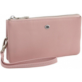 ST Leather Кожаный женский кошелек-клатч светло-розового цвета с молниевой застежкой  (15332) (ST008 pink)