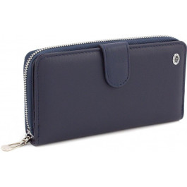 ST Leather Темно-синий кошелек большого размера из фактурной кожи с двумя автономными отсеками  (15341) (ST026 