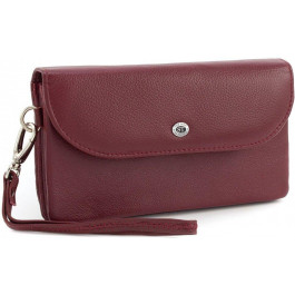 ST Leather Бордовый женский кошелек-клатч крупного размера из натуральной кожи  (14035) (ST023 date red)