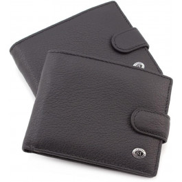 ST Leather Мужской кошелек из натуральной кожи на кнопке  (18139) (ST137 Black)