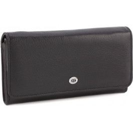 ST Leather Классический женский черный кошелек под много купюр из натуральной кожи  (15345) (ST020 black)