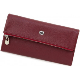 ST Leather Кожаный женский кошелек бордового цвета с фиксацией на кнопку  (15342) (ST269 date red)