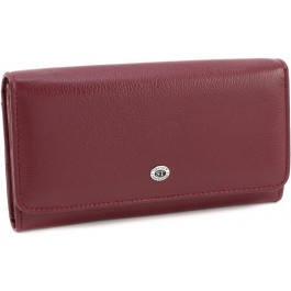 ST Leather Женский бордовый кошелек крупного размера с клапаном на кнопке  (15344) (ST020 date red)