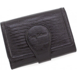 Tony Bellucci Кожаный женский кошелек черного цвета с узором под рептилию  (12467) (T882-902 black)