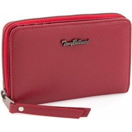 Tony Bellucci Небольшой кожаный женский кошелек красного цвета с монетницей  (12487) (T855-282 red)