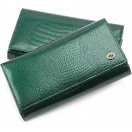 ST Leather Лаковый кошелек с монетницей на защелке  (16275) (S8001A Green)