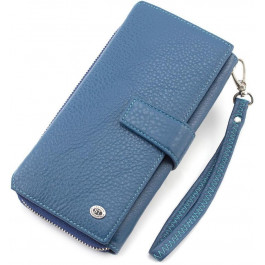 ST Leather Большой кожаный кошелек с блоком для карт  (16503) (ST228 Light blue)