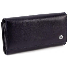 ST Leather Женский кожаный кошелек с фиксацией на кнопку  (16665) (ST246 Dark Blue New)
