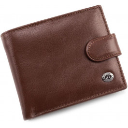 ST Leather Стильный кожаный кошелек на кнопке  (16558) (ST B104 coffee)