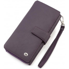 ST Leather Женский вместительный кошелек с ремешком для руки  (16502) (ST228 Violet)
