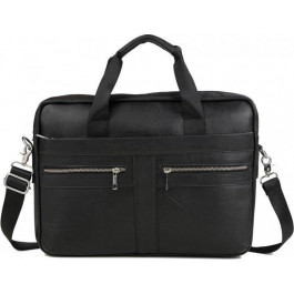 Vintage Классическая мужская деловая сумка для ноутбука черного цвета  (14625)