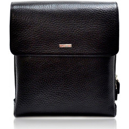 Desisan Черная наплечная сумка компактного размера из натуральной кожи  (3026-01)