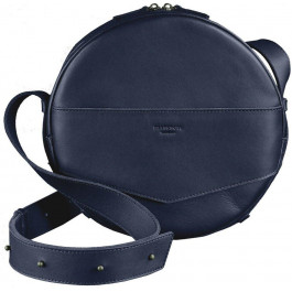 BlankNote Женская кожаная сумка-рюкзак  Круглая Maxi BN-BAG-30-navy-blue Темно-синяя