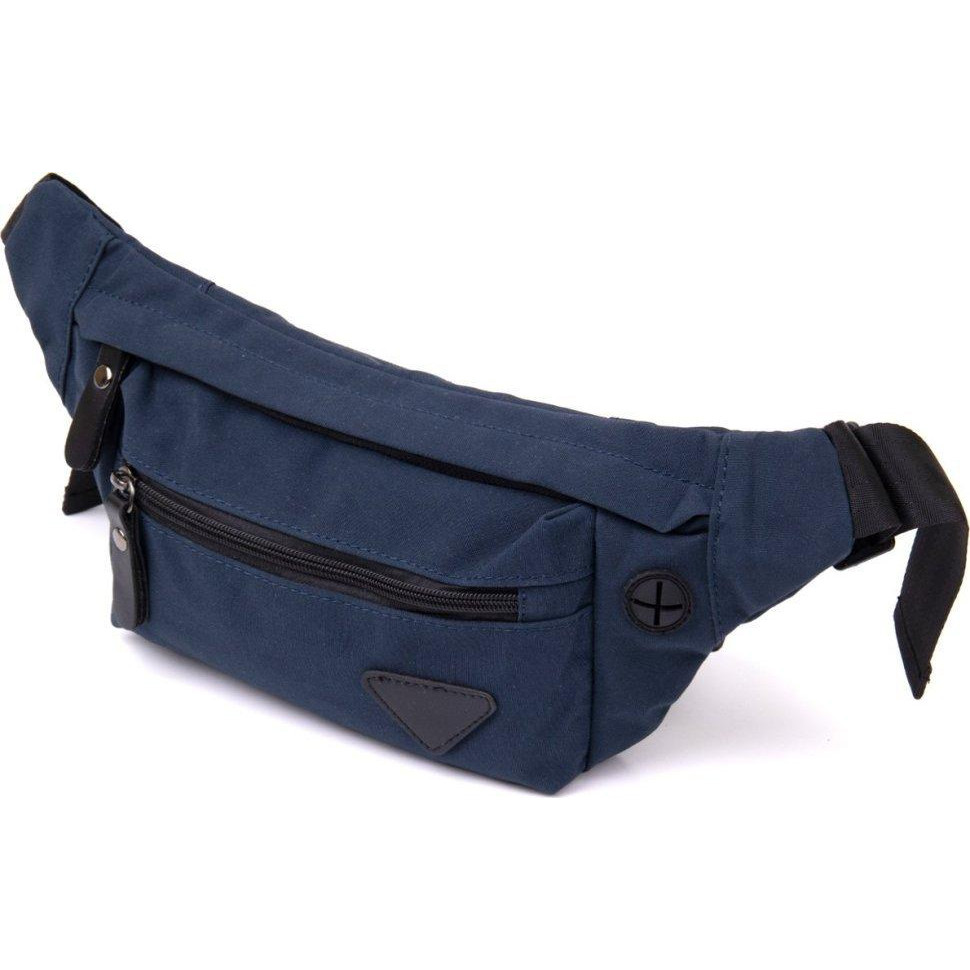 Vintage Темно-синя практична чоловіча сумка-бананка з нейлону  (20637) - зображення 1