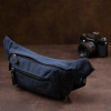 Vintage Темно-синя практична чоловіча сумка-бананка з нейлону  (20637) - зображення 7
