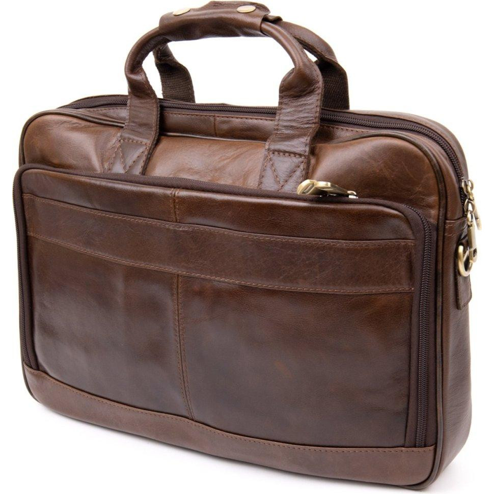 Vintage Коричневая мужская сумка для ноутбука из натуральной кожи  (20391) - зображення 1