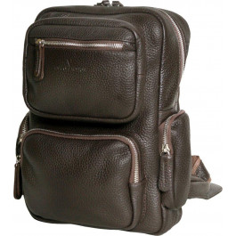 VIP Collection Добротна шкіряна сумка-рюкзак з натуральної шкіри коричневого кольору  (21109)