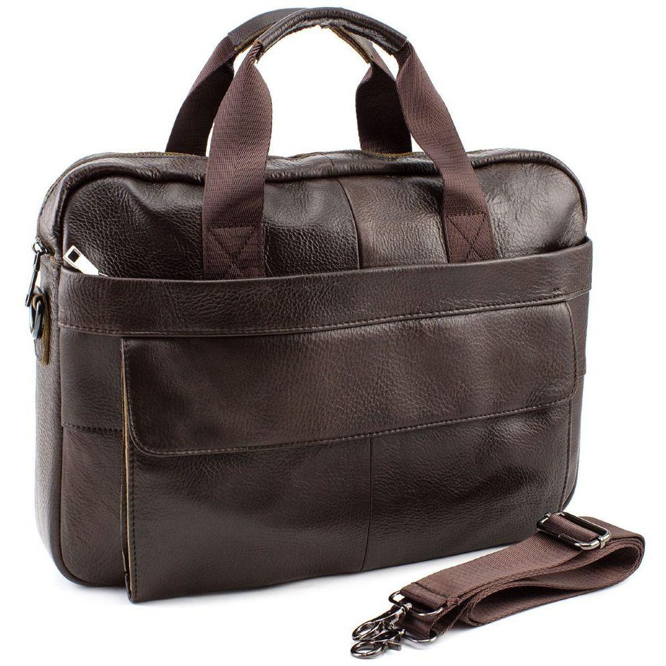 Leather Collection Коричневая недорогая сумка под ноутбук  (10441) (R009 brown) - зображення 1