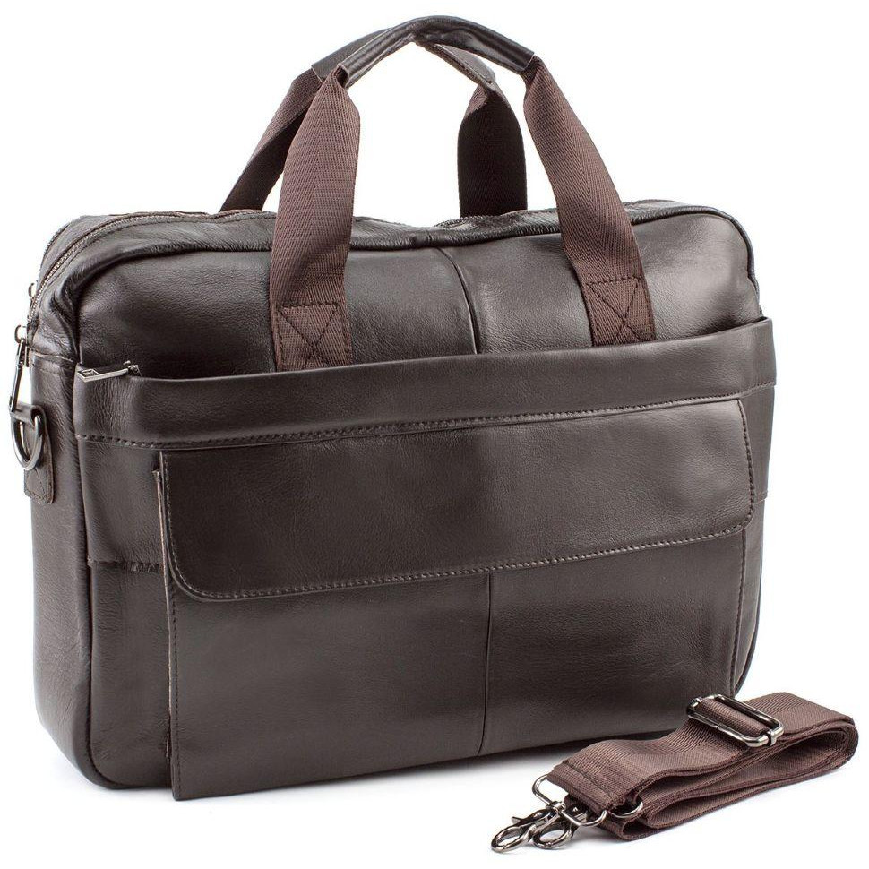 Leather Collection Кожаная недорогая сумка под формат А4  (10447) (R1909 brown) - зображення 1