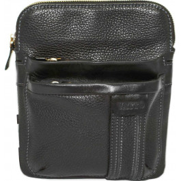 Vatto Компактная сумка планшет из кожи Флотар черного цвета с карманами  (12098)