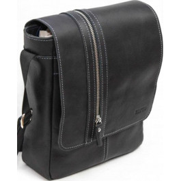Vatto Наплечная сумка планшет из кожи Крейзи черного цвета  (11986)