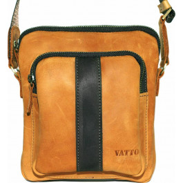 Vatto Мужская небольшая сумка рыжего цвета с черной вставкой  (12090)
