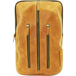 Vatto Стильный кожаный рюкзак рыжего цвета на одно плечо  (11977)