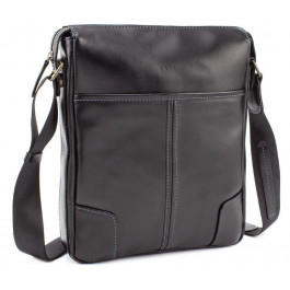 Vatto Классическая наплечная сумка планшет из гладкой кожи черного цвета  (11864)