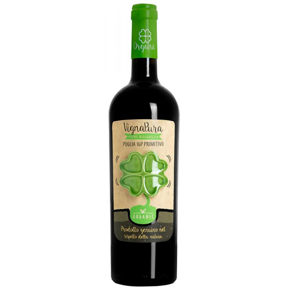 Cinque Segni Вино Vignapura Primitivo Organic 0,75 л сухе тихе червоне (8051577840102) - зображення 1