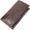 Karya Коричневий вертикальний чоловічий гаманець із натуральної шкіри з тисненням під крокодила  (2421140) - зображення 1