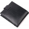 Karya Класичний чоловічий гаманець із натуральної шкіри чорного кольору з хлястиком на кнопці  (2421077) - зображення 2
