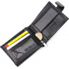 Karya Класичний чоловічий гаманець із натуральної шкіри чорного кольору з хлястиком на кнопці  (2421077) - зображення 4