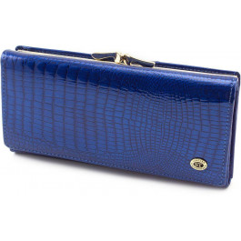 ST Leather Жіночий лаковий гаманець синього кольору  (16282)