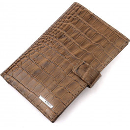   Karya Середнє світло-коричневе чоловіче портмоне з натуральної шкіри з тисненням під крокодила  (2421196)