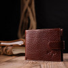 Karya Світло-коричневий чоловічий гаманець із натуральної шкіри з фіксацією на кнопку  (2421088) - зображення 7
