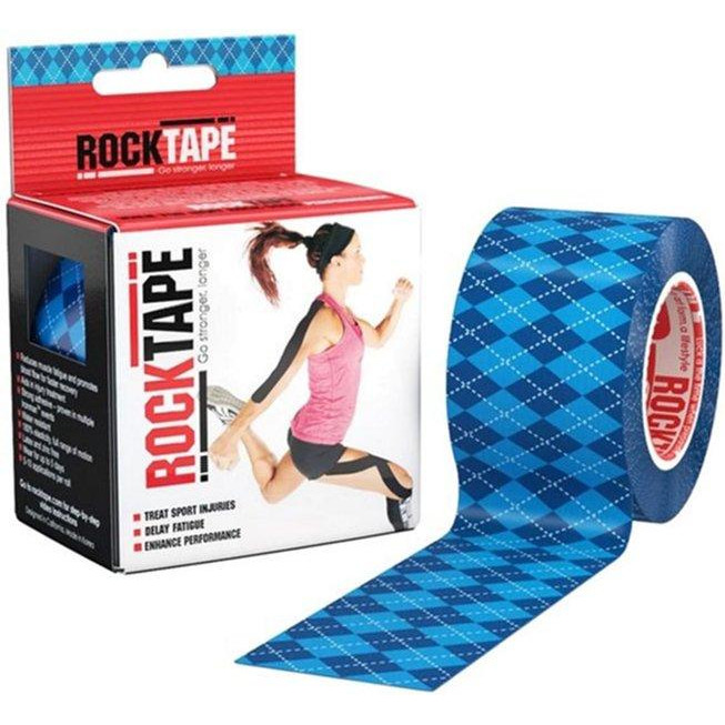 RockTape Кінезіо тейп  Design 5x5 (Blue Argyle) - зображення 1