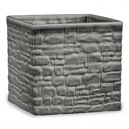 Scheurich Кашпо керамическое Stone Look 11" квадратный 1,271 л бетон (4002477634180)