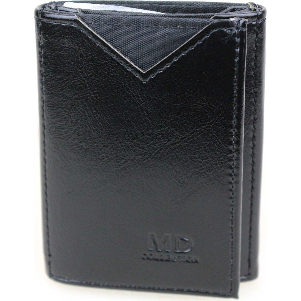 MD Leather Чорний жіночий гаманець струнної складання зі шкірозамінника  (21517) - зображення 1