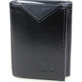 MD Leather Чорний жіночий гаманець струнної складання зі шкірозамінника  (21517)