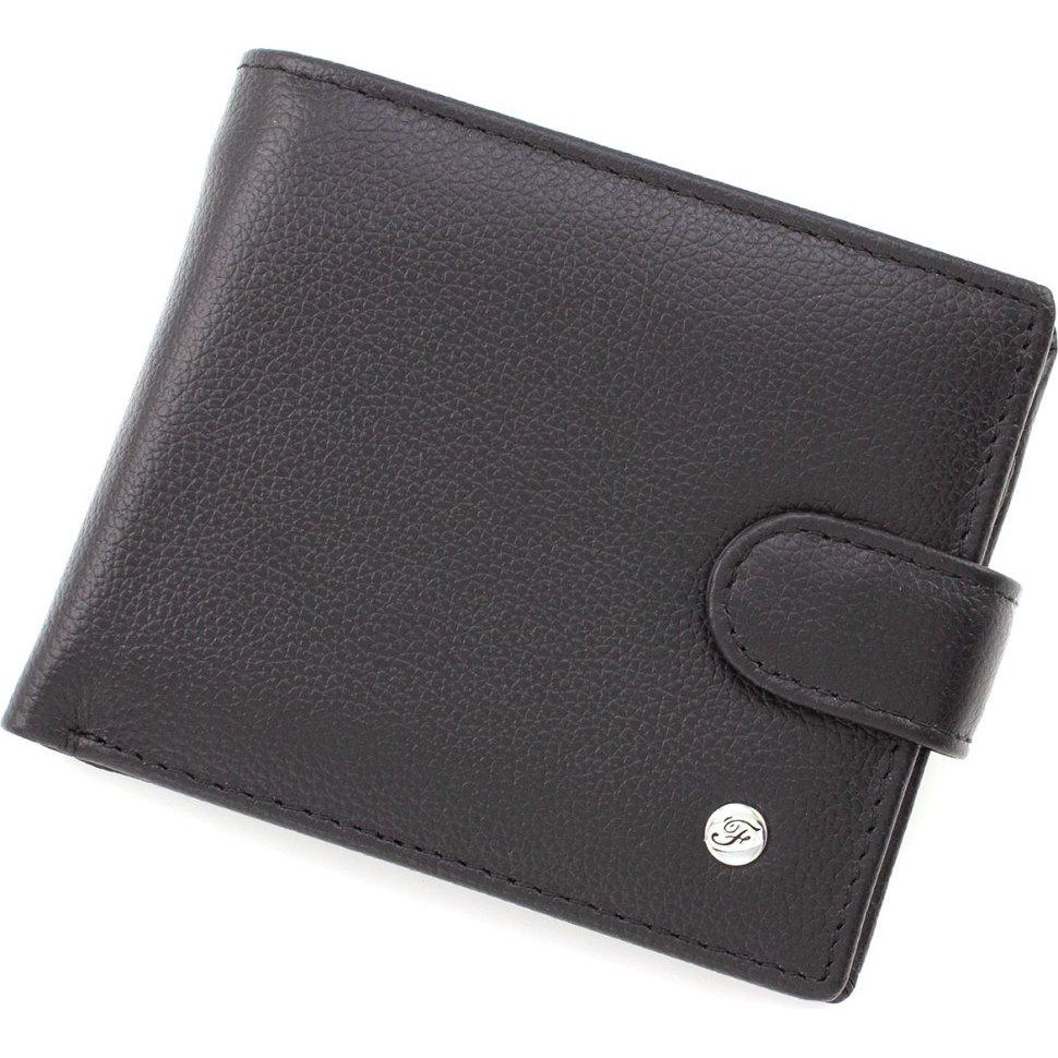 Leather Collection Чоловічий портмоне класичного стилю з натуральної шкіри чорного кольору  (21533) - зображення 1
