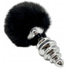 Alive Anal Pleasure Metal Anal Fluffy Twist Plug L, срібна (8433345703992) - зображення 1