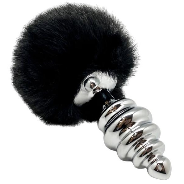 Alive Anal Pleasure Metal Anal Fluffy Twist Plug L, срібна (8433345703992) - зображення 1