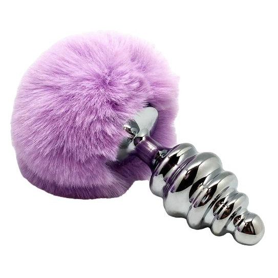 Alive Anal Pleasure Metal Anal Fluffy Twist Plug L, срібна (8433345703985) - зображення 1