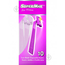 Super-Max Набор одноразовых станков для бритья  2 лезвия 10 шт (752754010773)