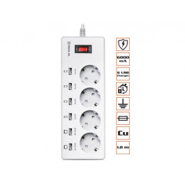 REAL-EL RS-4F CHARGE 6, 1.8m, white (EL122300014)